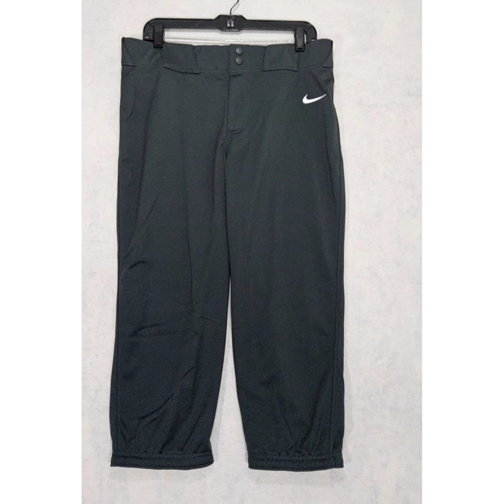 Nike Softball Pants Womans Sz L New Vapor 2 Mid Calf Length Style Dark Gray